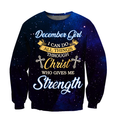 December Girl I Can Do All Things 3D All Over Printed Shirts For Men and Women DQB08122009S