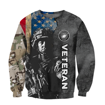 All Over Printed U.S Marine Corps Veteran Hoodie HHT31082003-MEI
