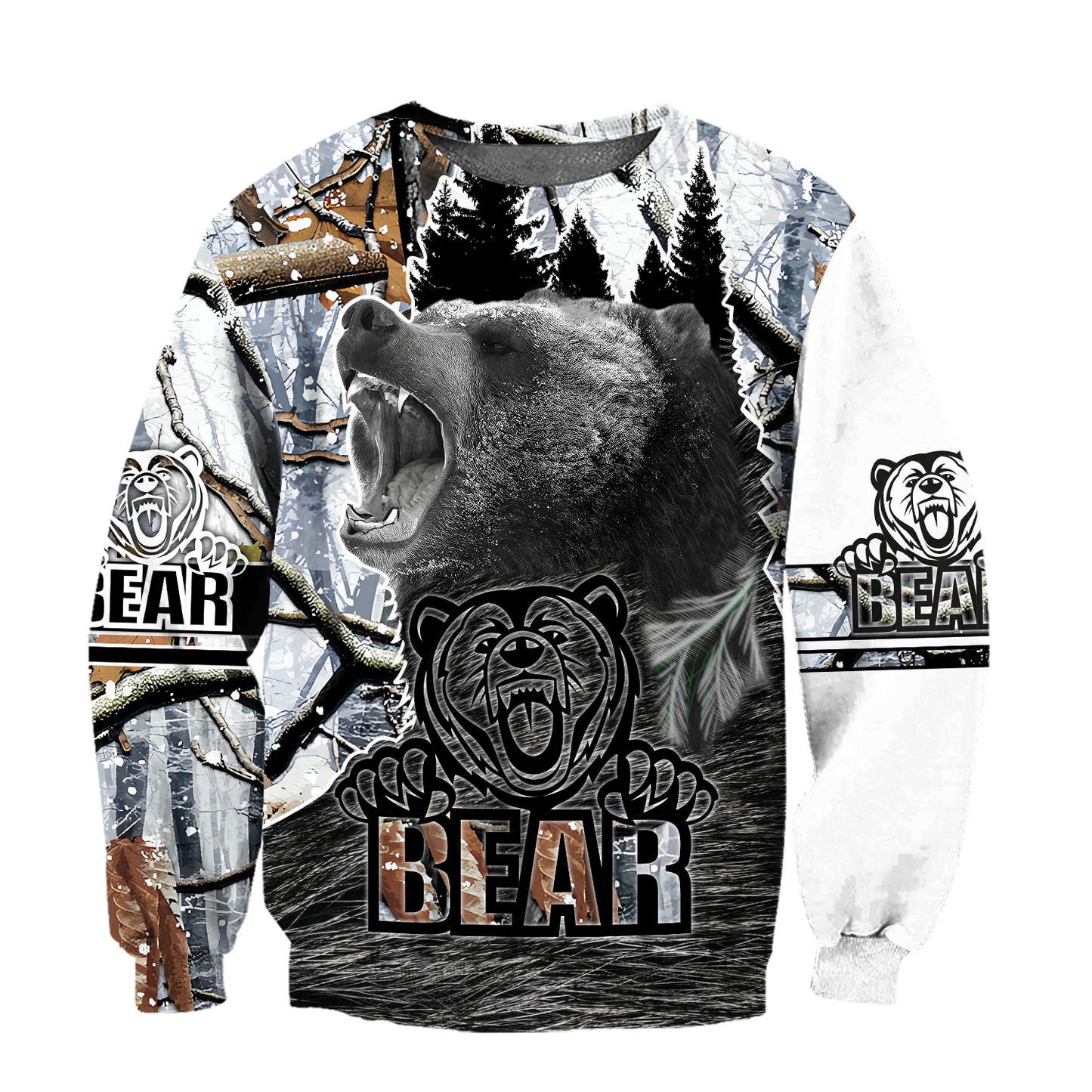 All Over Printed Bear Hoodie MEI09292003-MEI