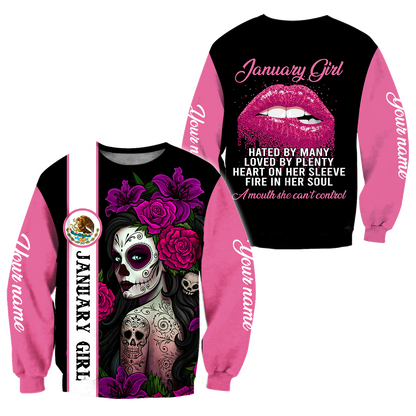 January Girl Customize Name 3D All Over Printed Shirts For Women MH10112001