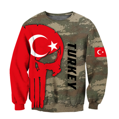 Turkey Skull Flag Camo Style 3D All Over Printed Hoodie Shirt Limited by SUN QB06232006