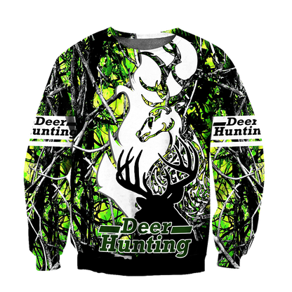 Light Green Deer Hunting 3D All Over Printed Shirts For Men HHT10092029-LAM
