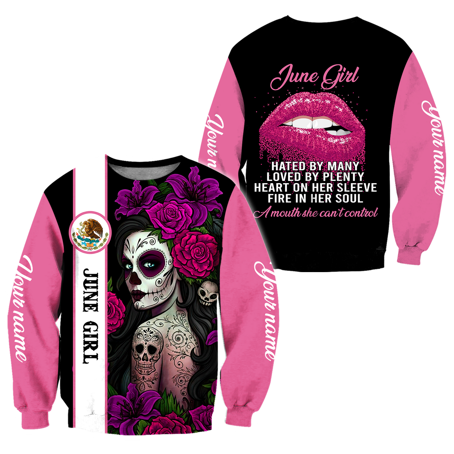 June Girl Customize Name 3D All Over Printed Unisex Hoodie