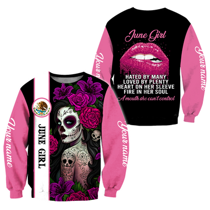 June Girl Customize Name 3D All Over Printed Unisex Hoodie