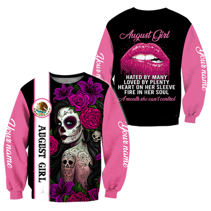 August Girl Customize Name 3D All Over Printed Shirts For Women MH10112008