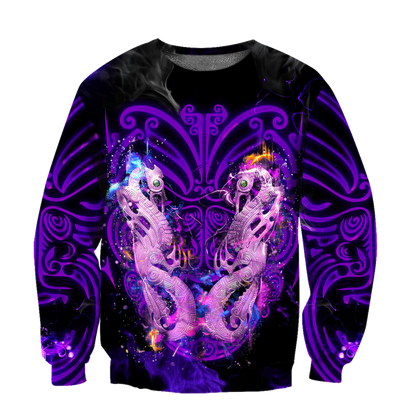 Maori moko manaia new zealand 3d all over printed shirt and short for man and women MH0407201