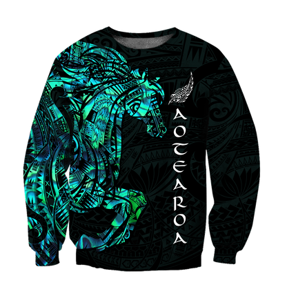 Horse Aotearoa Maori manaia 3d all over printed shirt and short for man and women