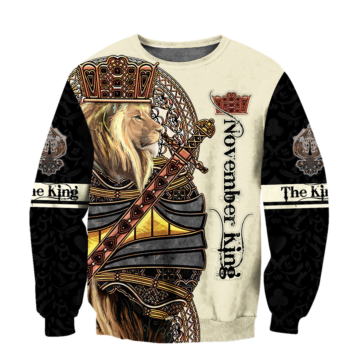 November Black King Lion  3D All Over Printed Unisex Shirts