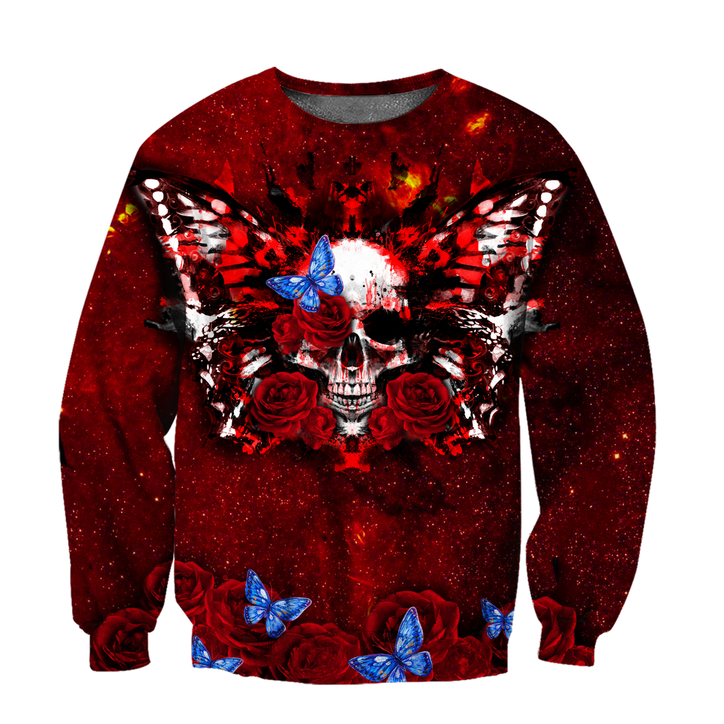 Butterfly love Skull red 3D all over printed for man and women QB05312002