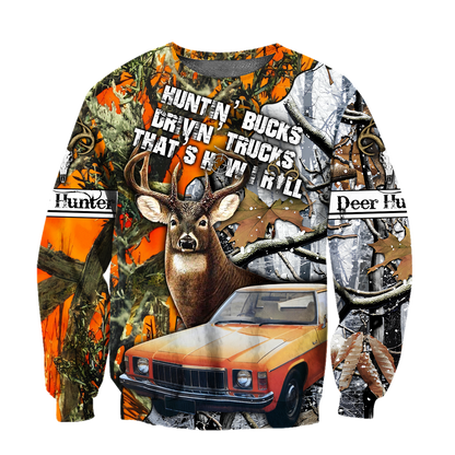 Hunting Bucks and Driving Trucks 3D All Over Print Hoodie