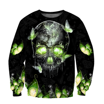 Butterfly Love Skull red 3D all over printed for man and women QB06152001