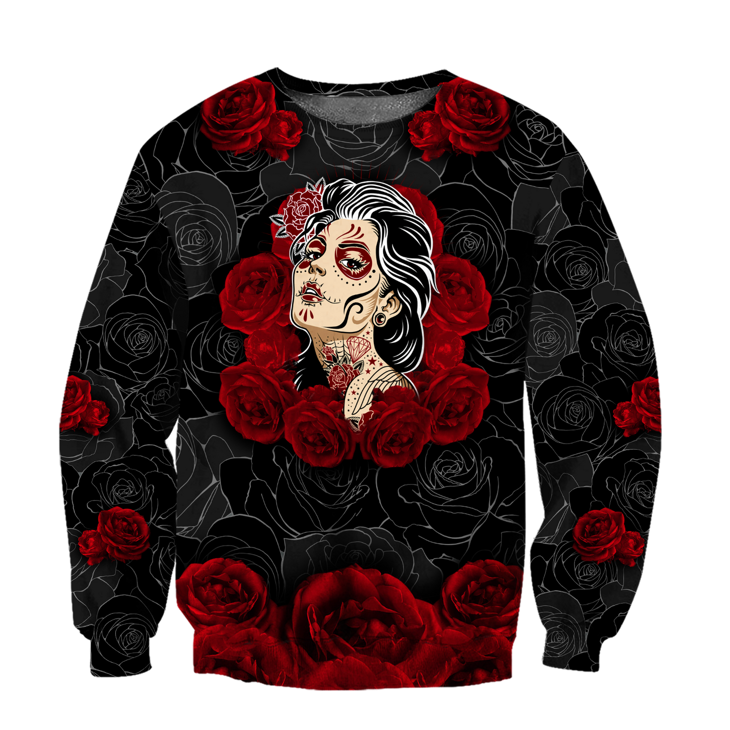 Love Rose And Skull 3D all over for man and women QB05122001 - Amaze Style™-Apparel