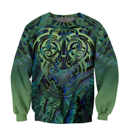 Maori hei matau paua shell  3d all over printed shirt and short for man and women