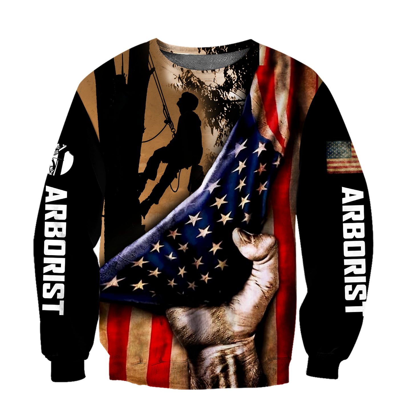 Premium Unisex All Over Printed American Flag Arborist Shirts MEI