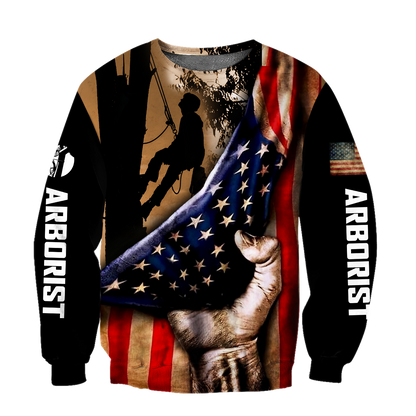 Premium Unisex All Over Printed American Flag Arborist Shirts MEI