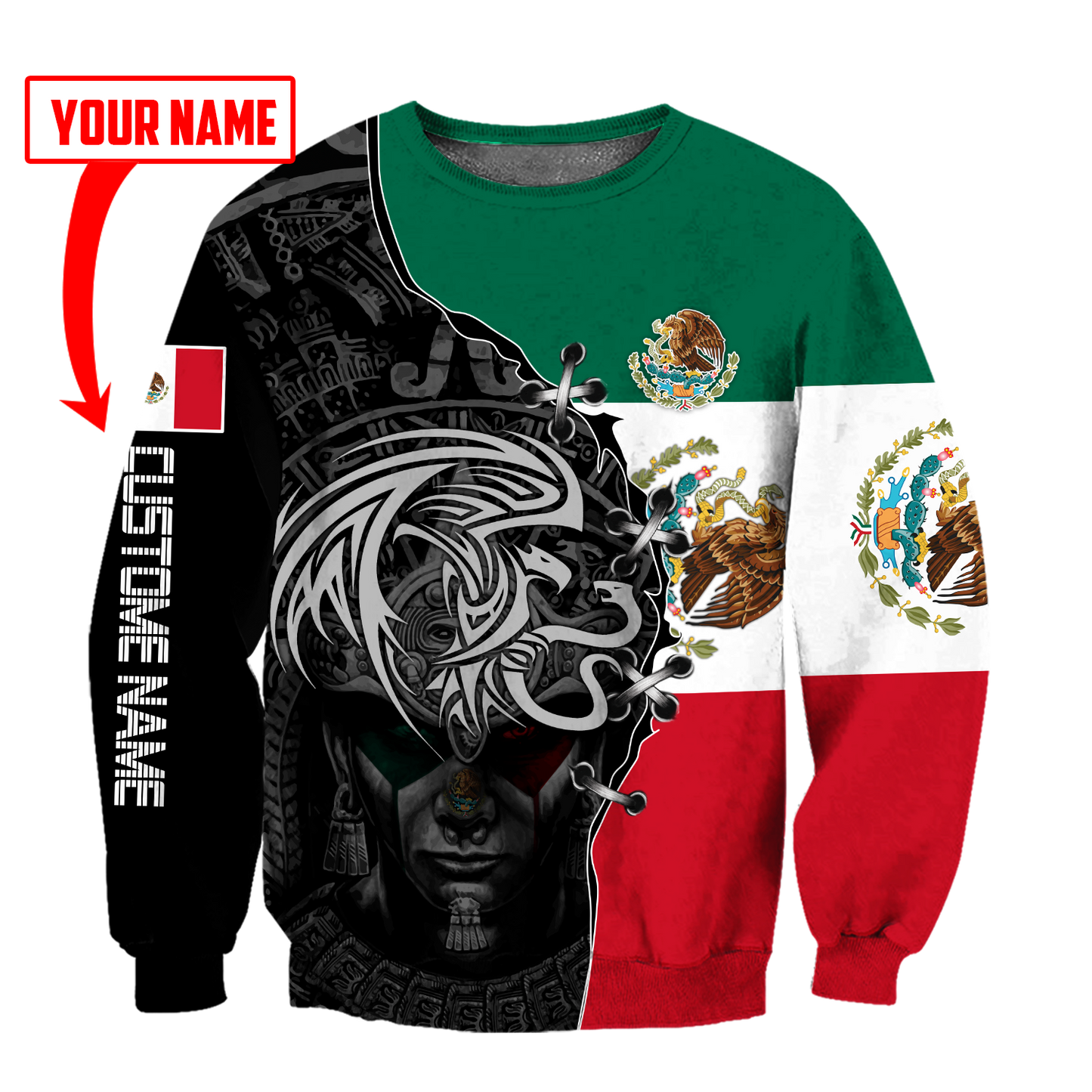 Persionalized Mexico Aztec 3D All Over Printed Shirts For Men and Women