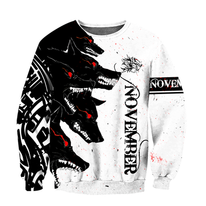 The Dark Wolf November 3D All Over Printed Unisex Deluxe Hoodie ML