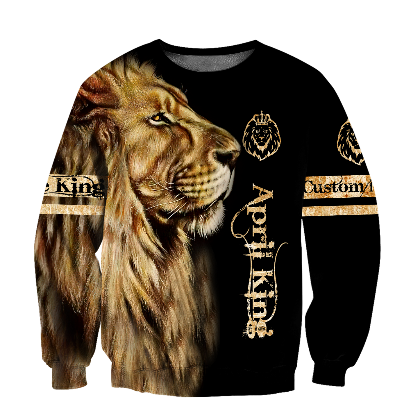 Custom Name April King Lion  3D All Over Printed  Unisex Shirts