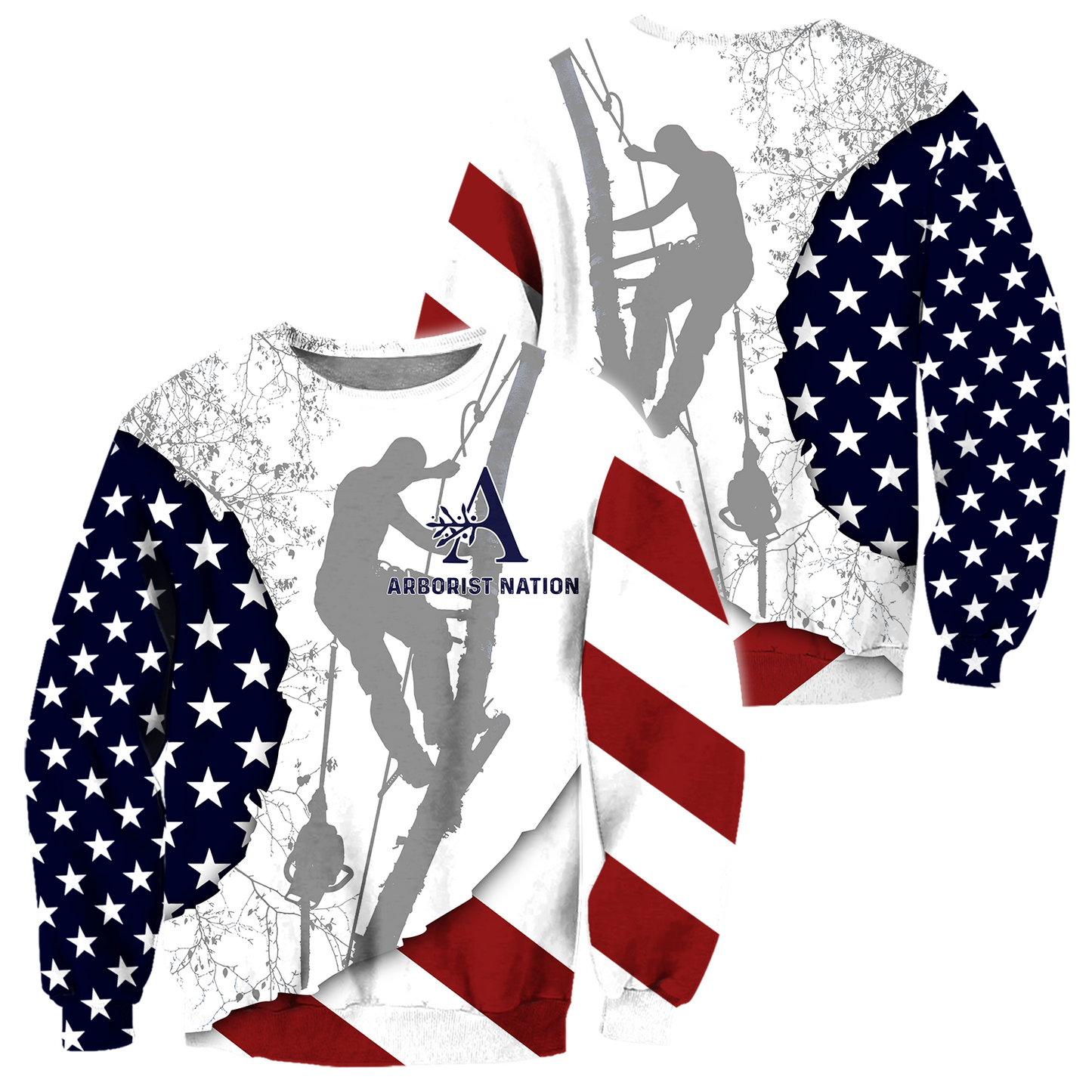 Premium Unisex All Over Printed Flag Pattern Arborist Shirts MEI