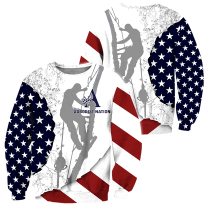 Premium Unisex All Over Printed Flag Pattern Arborist Shirts MEI