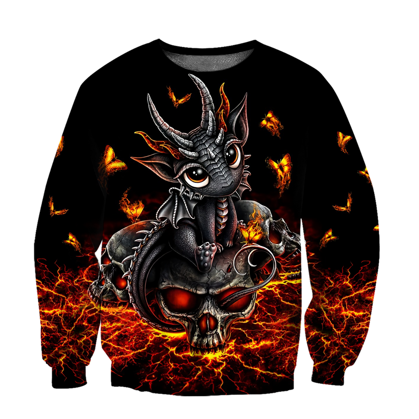 Love Skull dragon red 3D all over printed for man and women