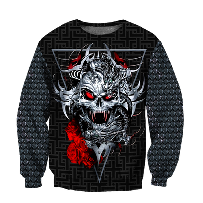 Love dragon Skull red 3D all over printed for man and women QB06152002