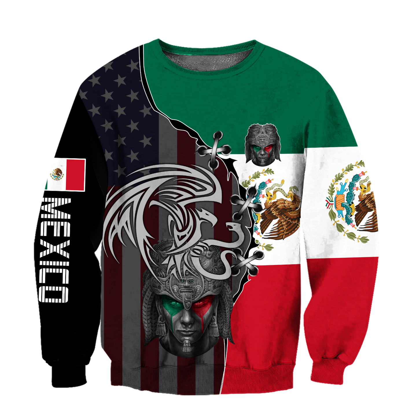 Mexico Aztec & Coat Of Arms 3D All Over Printed Hoodie Shirt Limited by SUN QB06232007
