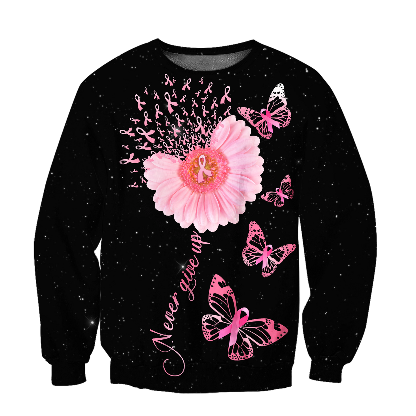 Breast Cancer-Never Give Up  3D All Over Printed Shirts For Men and Women DQB07212008
