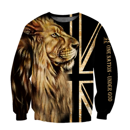3D England One Nation Under God Over Printed Shirt for Men and Women