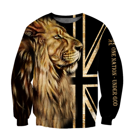 3D England One Nation Under God Over Printed Shirt for Men and Women
