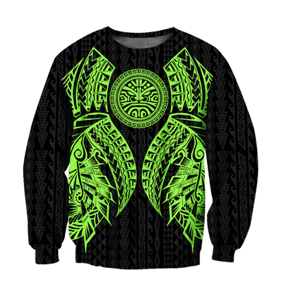 Amazing Polynesian Tattoo Green Hoodie-ML-Apparel-ML-SweatShirts-S-Vibe Cosy™