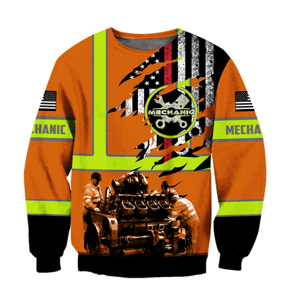 All Over Printed Mechanic Hoodie For Men and Women TN