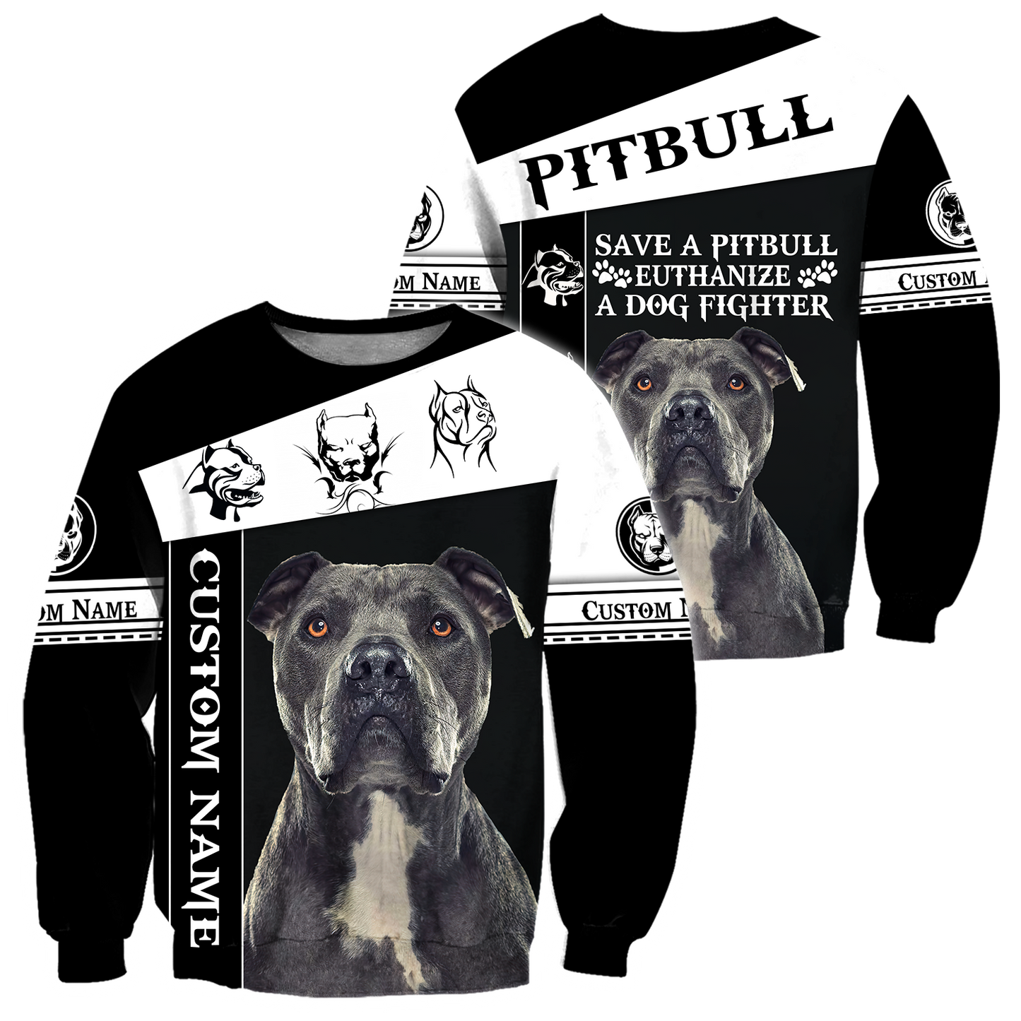 Personalized Save A Pitbull Euthanize A Dog Fighter  Hoodie Shirt for Men and Women HHT07102011