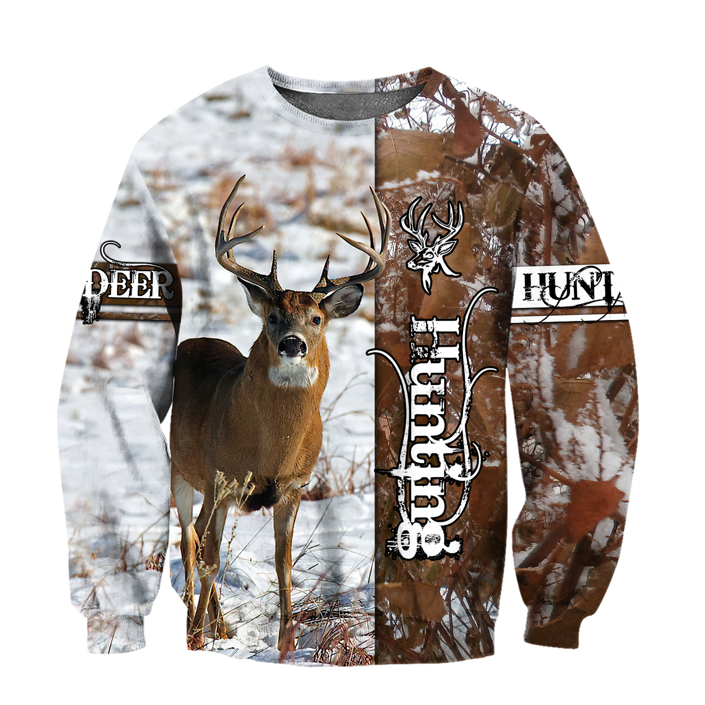 Premium Deer Hunting for Hunter Winter Camo 3D Printed Unisex Shirts