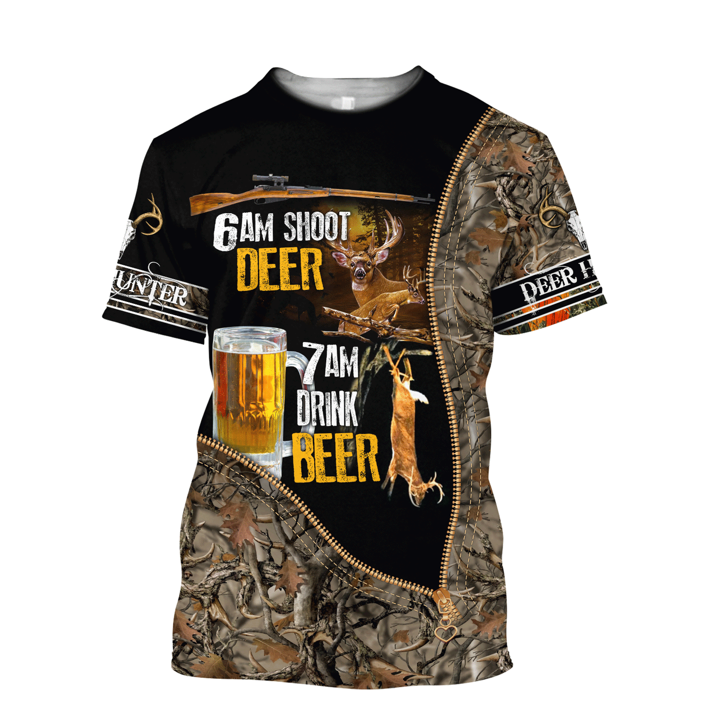 Premium Hunt Deer and Drink Beer Unisex Shirt