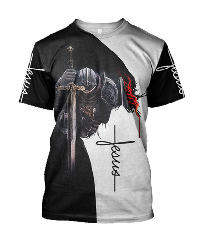 Knight God Jesus 3D All Over Printed Shirt Hoodie For Men And Women JJ060401 - Amaze Style™-Apparel