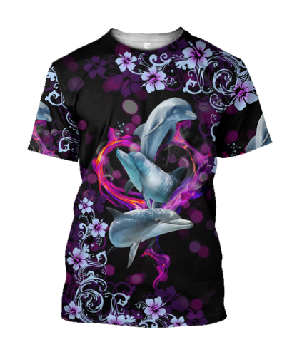 All Over Printed Dolphin Hoodie JJW01092002-MEI