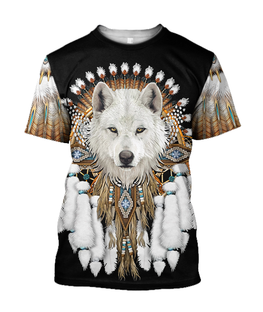 Native American Wolf 3D All Over Printed Shirts MP18052002 - Amaze Style™-Apparel
