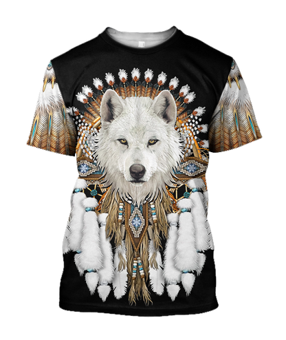 Native American Wolf 3D All Over Printed Shirts MP18052002 - Amaze Style™-Apparel
