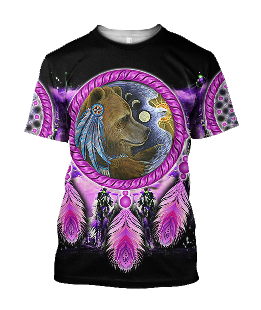 Native American Bear 3D All Over Printed Shirts JJ21052001 - Amaze Style™-Apparel