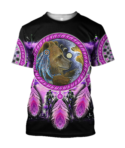 Native American Bear 3D All Over Printed Shirts JJ21052001 - Amaze Style™-Apparel