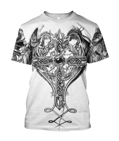 Dragon Tattoo and Dungeon Dragon 3D All Over Printed Shirts For Men and Women JJW20082008