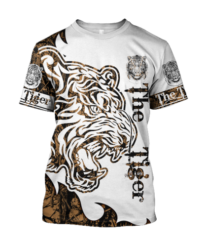 The Tiger Brown Camo Tattoo 3D All Over Printed Shirts For Men and Women JJW17082003S