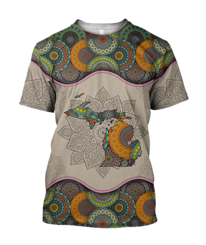 Awesome Vintage Mandala Michigan 3D All Over Printed Shirts Hoodie JJ27052002 - Amaze Style™-Apparel