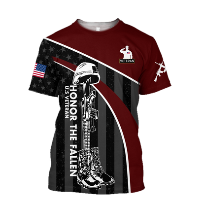 Veteran Honor the fallen Coming Home under a Flag Soldier 3D shirts for men and women