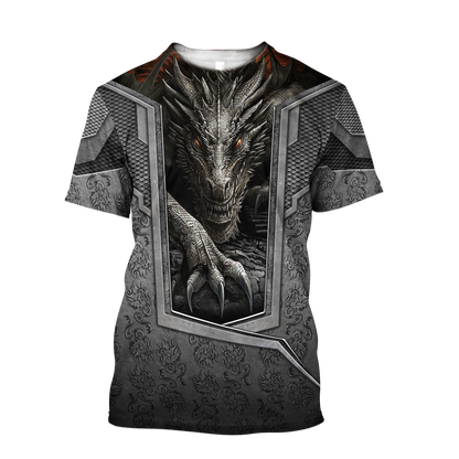 3D Tattoo and Dungeon Dragon Hoodie HAC27125-Apparel-NM-T-shirt-S-Vibe Cosy™