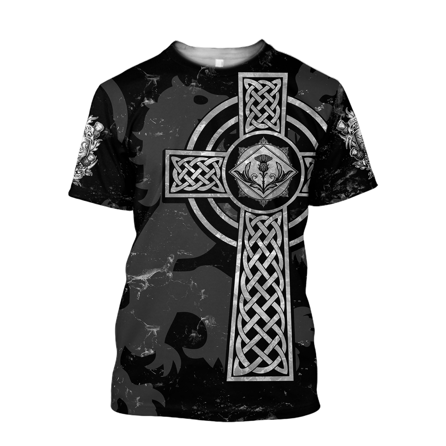 Scottish St-Andrew Thristle Celtic Cross grey ver2 Hoodie AZ210207 - Amaze Style™-Apparel