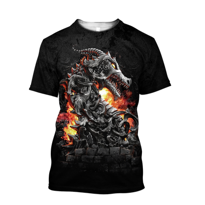 3D Armor Tattoo and Dungeon Dragon Hoodie HAC140103-Apparel-NM-T-shirt-S-Vibe Cosy™