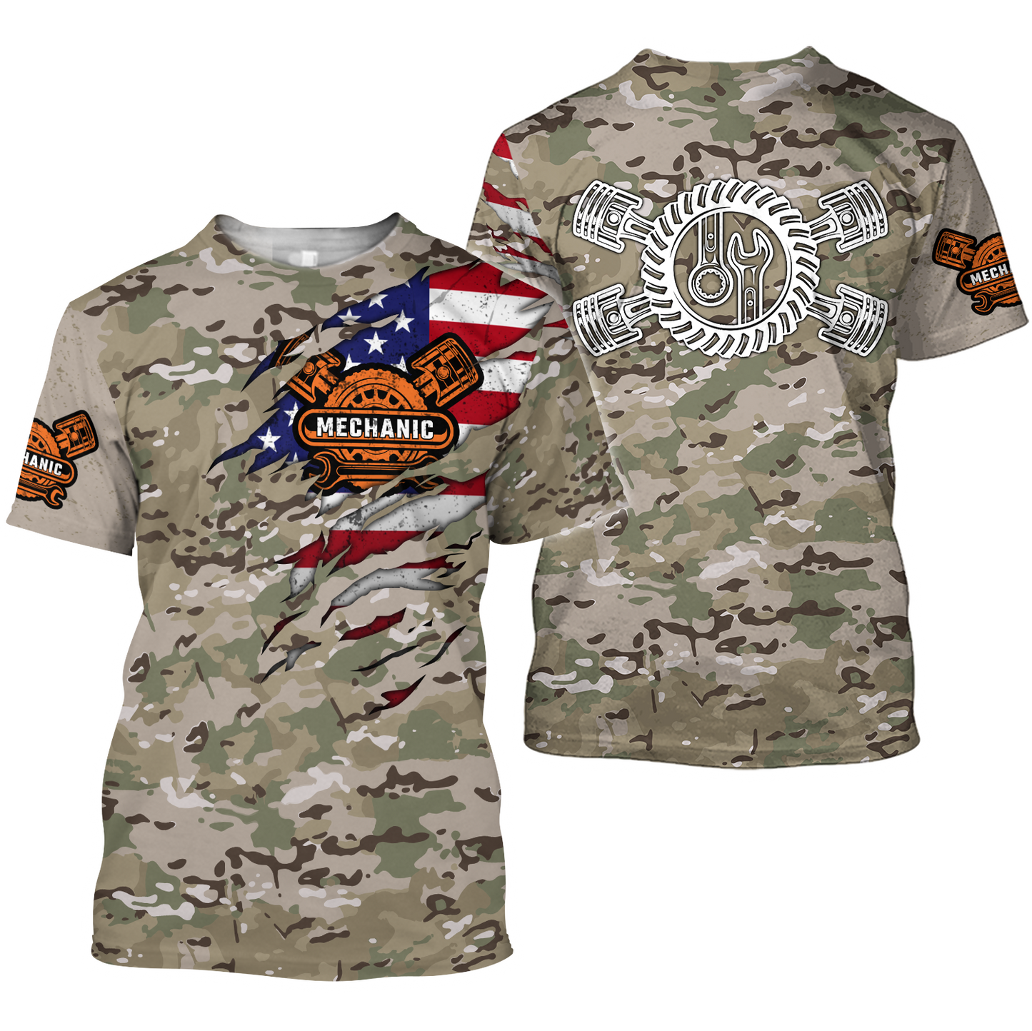 Mechanic Camo 3D All Over Printed Hoodie For Men and Women TN
