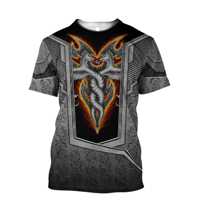 3D Tattoo and Dungeon Dragon Hoodie HAC020108-Apparel-NM-T-shirt-S-Vibe Cosy™